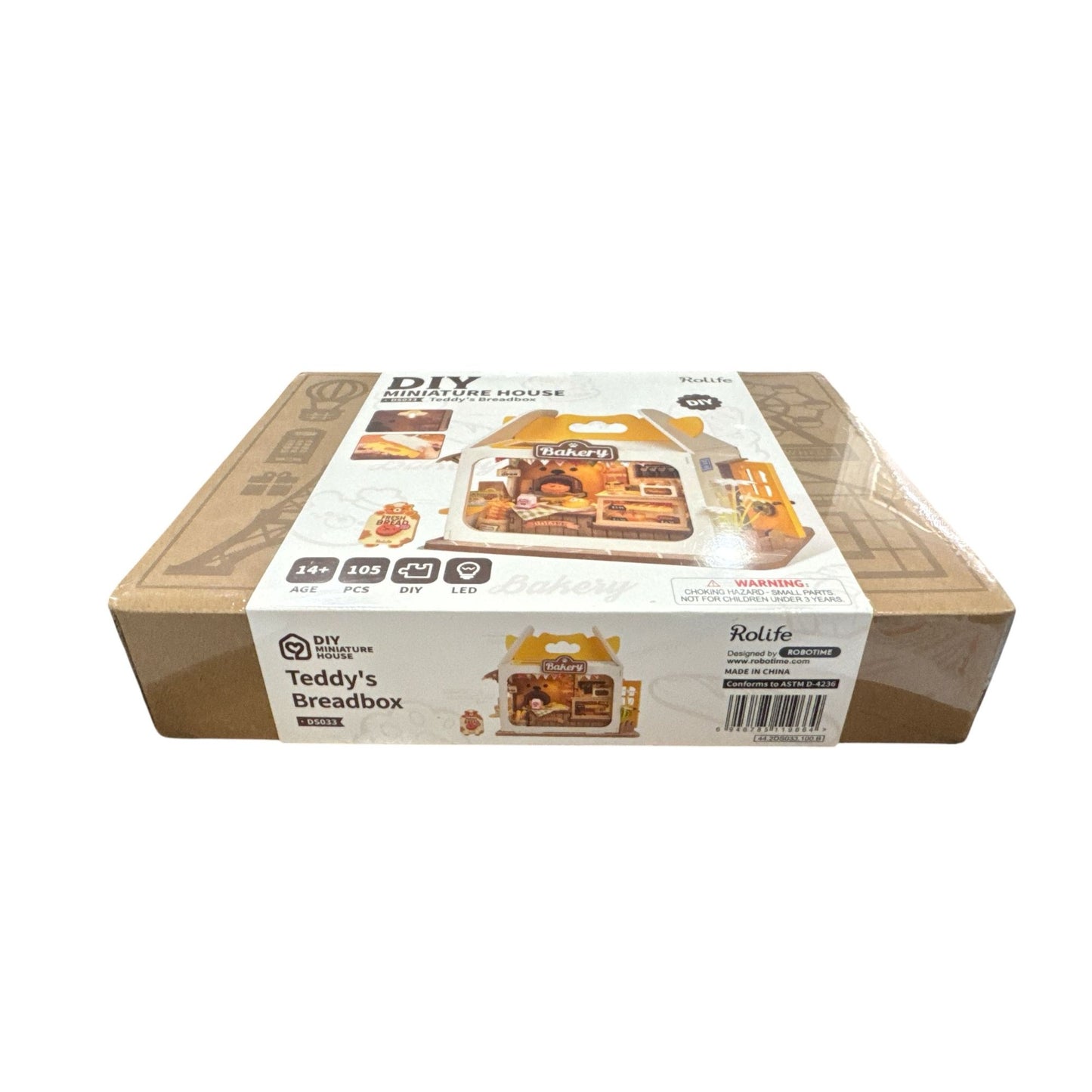 DIY Miniature House Kit Teddys Breadbox Bakery With LED Lights 105 Pcs By Rolife For Ages 14+