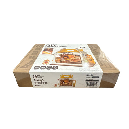 DIY Miniature House Kit Teddys Breadbox Bakery With LED Lights 105 Pcs By Rolife For Ages 14+