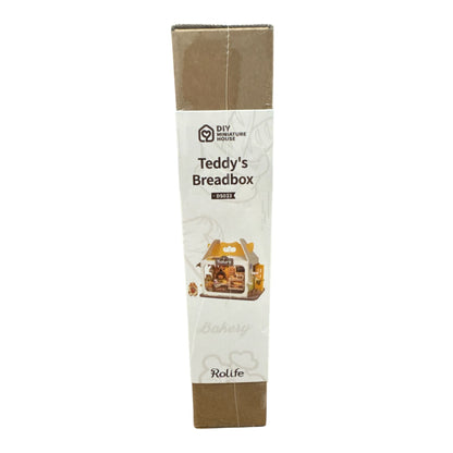 DIY Miniature House Kit Teddys Breadbox Bakery With LED Lights 105 Pcs By Rolife For Ages 14+