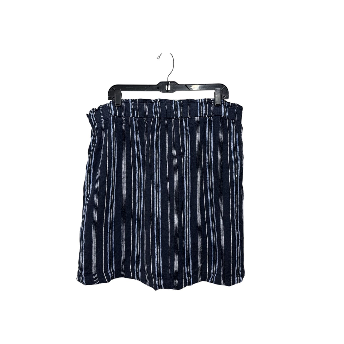 Ellen Tracy Women's Navy & White Striped Pull-On Skirt With Drawstring Waist XL New