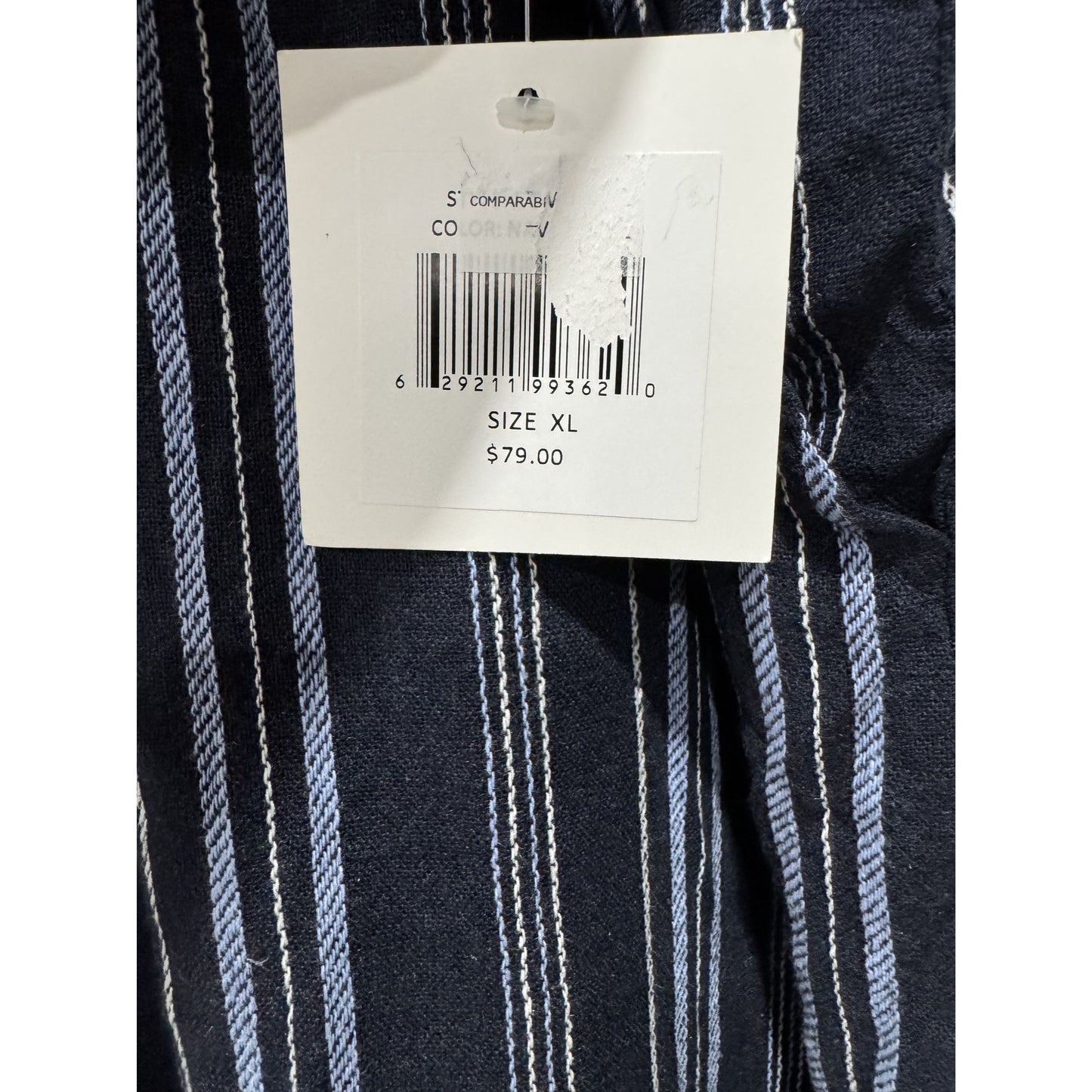 Ellen Tracy Women's Navy & White Striped Pull-On Skirt With Drawstring Waist XL New
