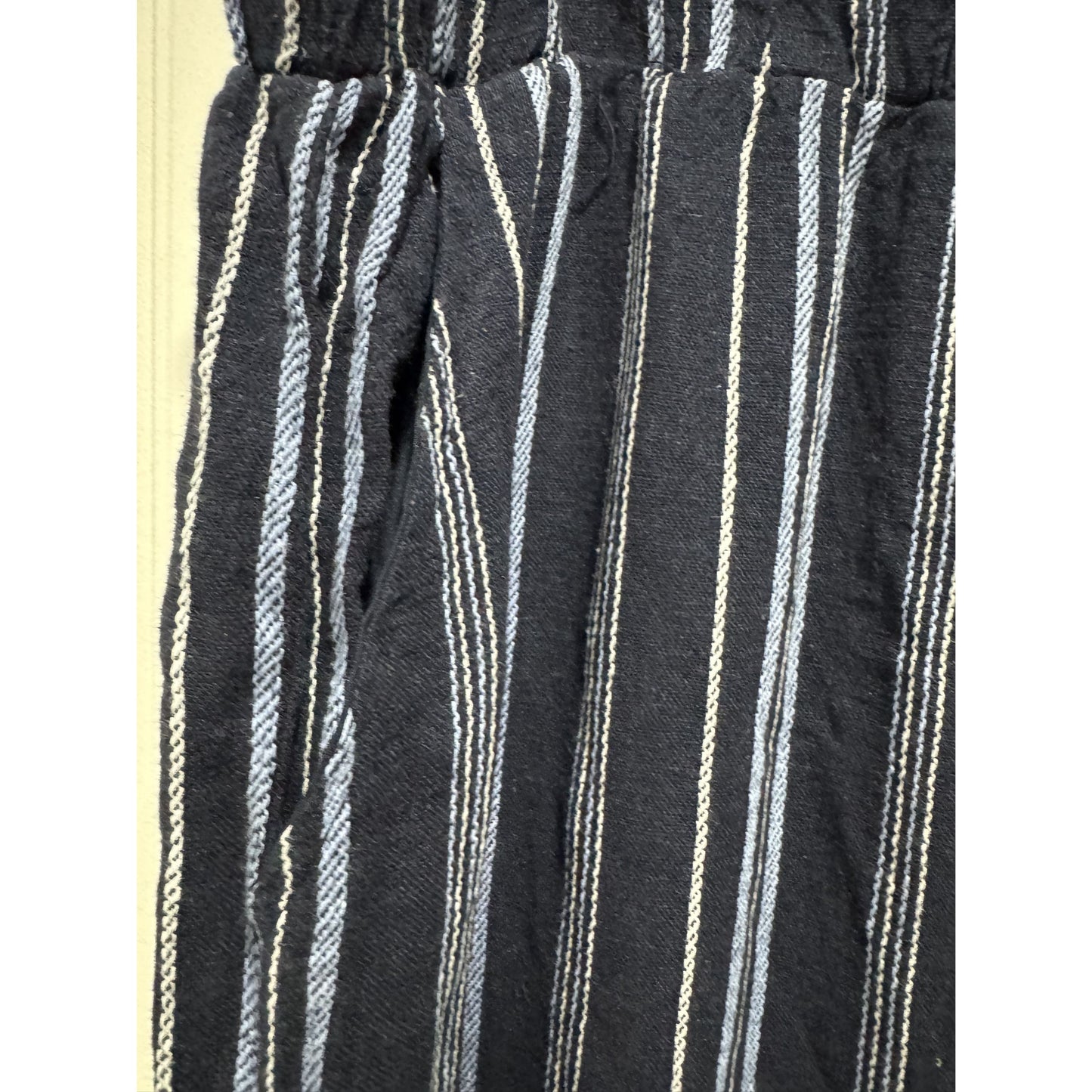 Ellen Tracy Women's Navy & White Striped Pull-On Skirt With Drawstring Waist XL New
