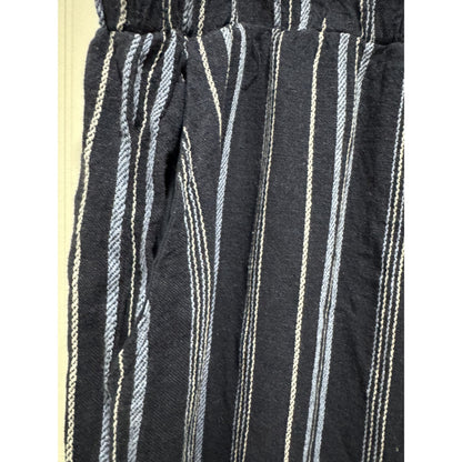 Ellen Tracy Women's Navy & White Striped Pull-On Skirt With Drawstring Waist XL New