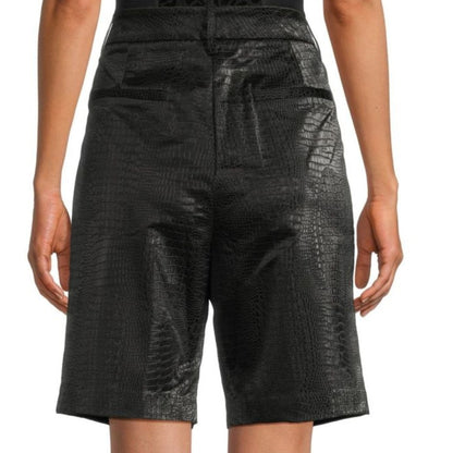 Favorite Daughter The Favorite Short In Black Croc-Embossed Faux Leather Size 29