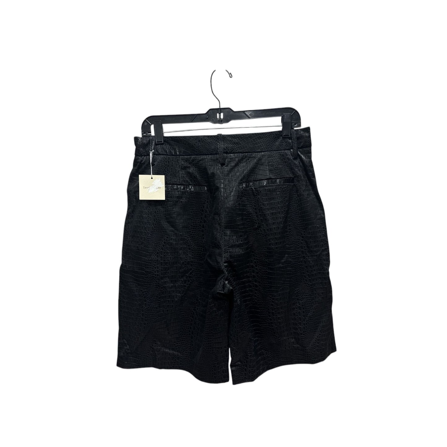 Favorite Daughter The Favorite Short In Black Croc-Embossed Faux Leather Size 29
