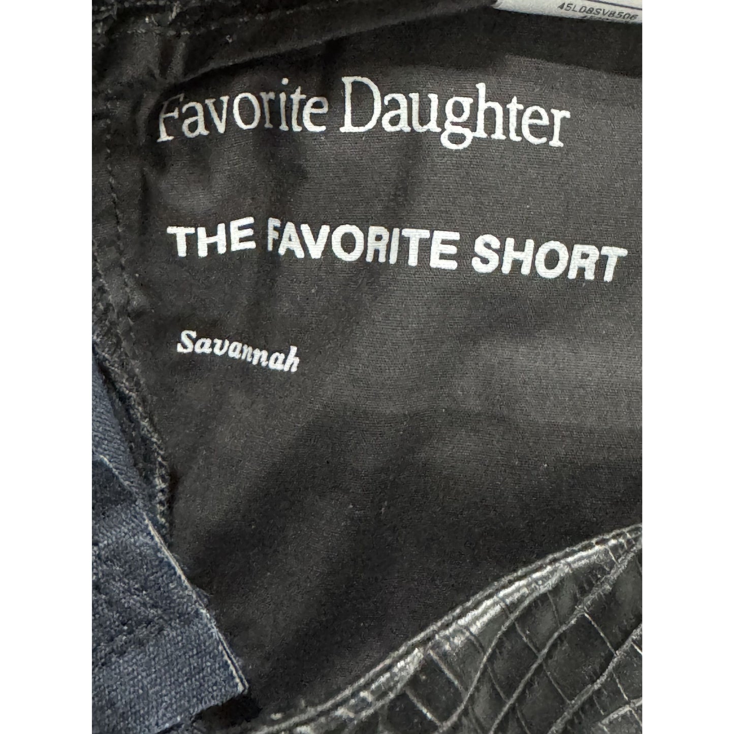 Favorite Daughter The Favorite Short In Black Croc-Embossed Faux Leather Size 29