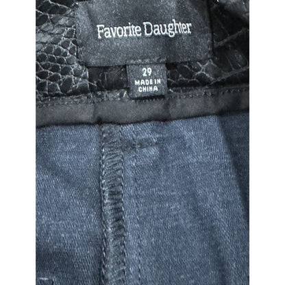 Favorite Daughter The Favorite Short In Black Croc-Embossed Faux Leather Size 29