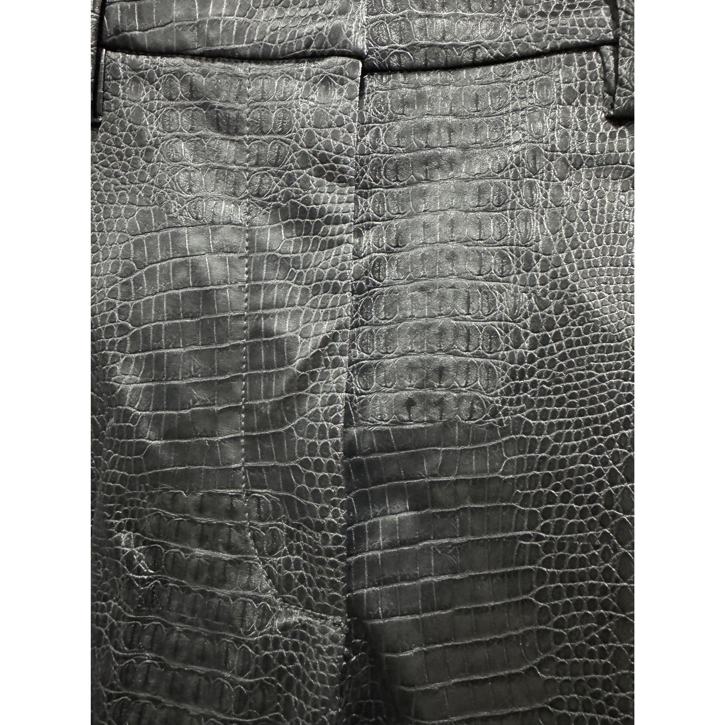 Favorite Daughter The Favorite Short In Black Croc-Embossed Faux Leather Size 29