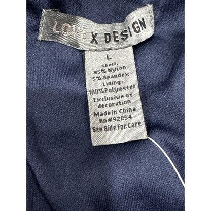 One-Shoulder Navy Sequin Dress By Love X Design Midi Length Size L