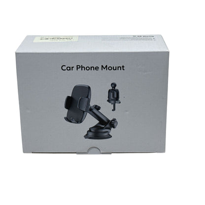 Car Phone Mount With Adjustable Arm & Secure Suction Cup For Dashboard & Windshield Use