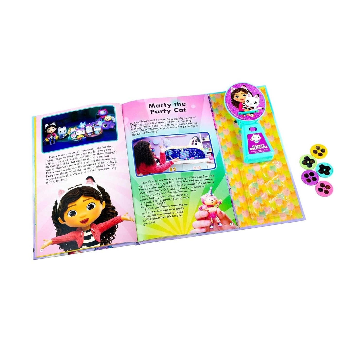 Gabbys Dollhouse Movie Theater Storybook & Projector With 3 Stories & 5 Discs Featuring 20 Images
