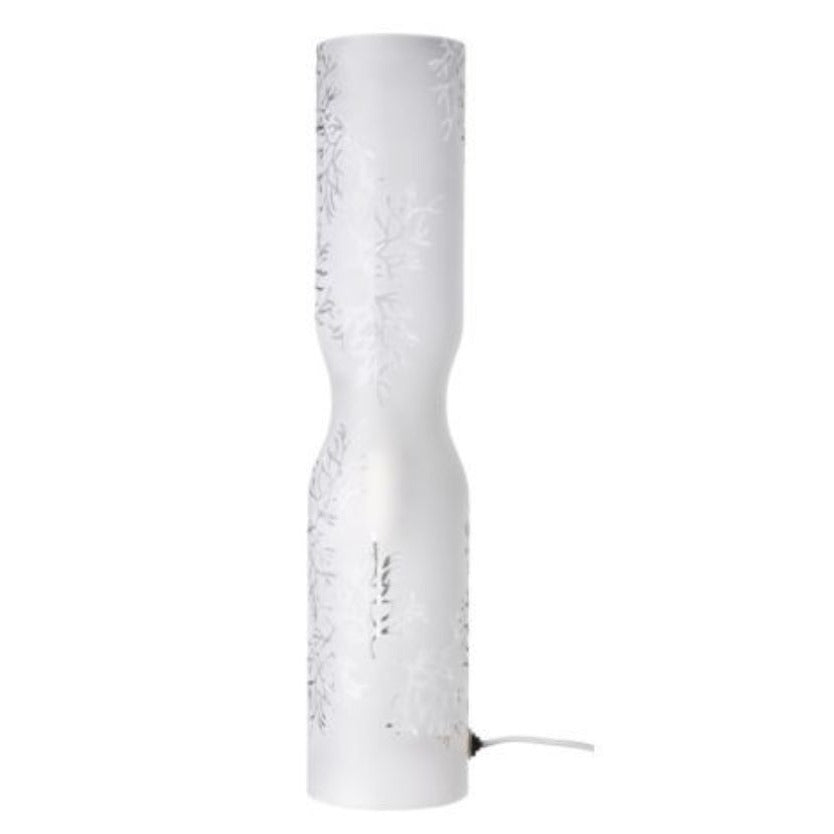 Vintage 18" IKEA Smärt Cylindrical frosted glass table lamp designed by Michiko Nakata
