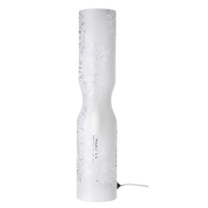 Vintage 18" IKEA Smärt Cylindrical frosted glass table lamp designed by Michiko Nakata