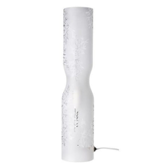 Vintage 18" IKEA Smärt Cylindrical frosted glass table lamp designed by Michiko Nakata