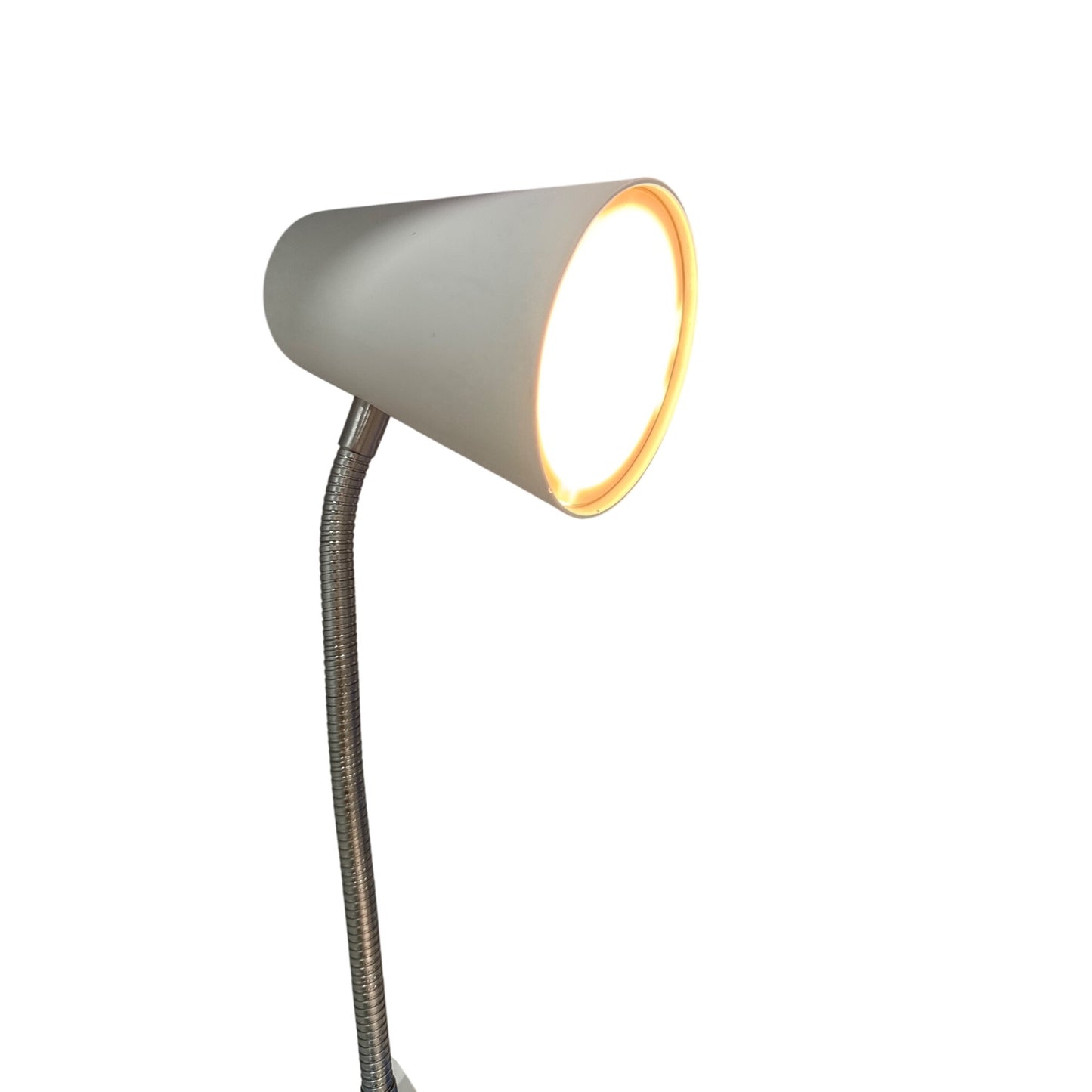 Room Essentials White Clip Table Lamp With Flexible Neck & Built-In LED Bulb