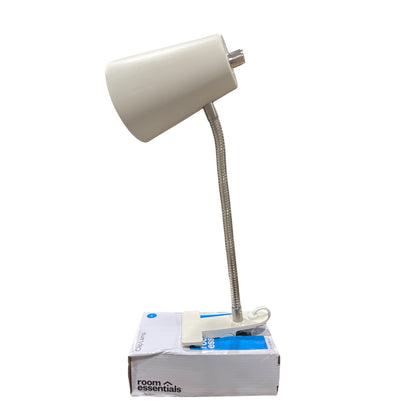Room Essentials White Clip Table Lamp With Flexible Neck & Built-In LED Bulb