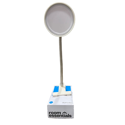 Room Essentials White Clip Table Lamp With Flexible Neck & Built-In LED Bulb