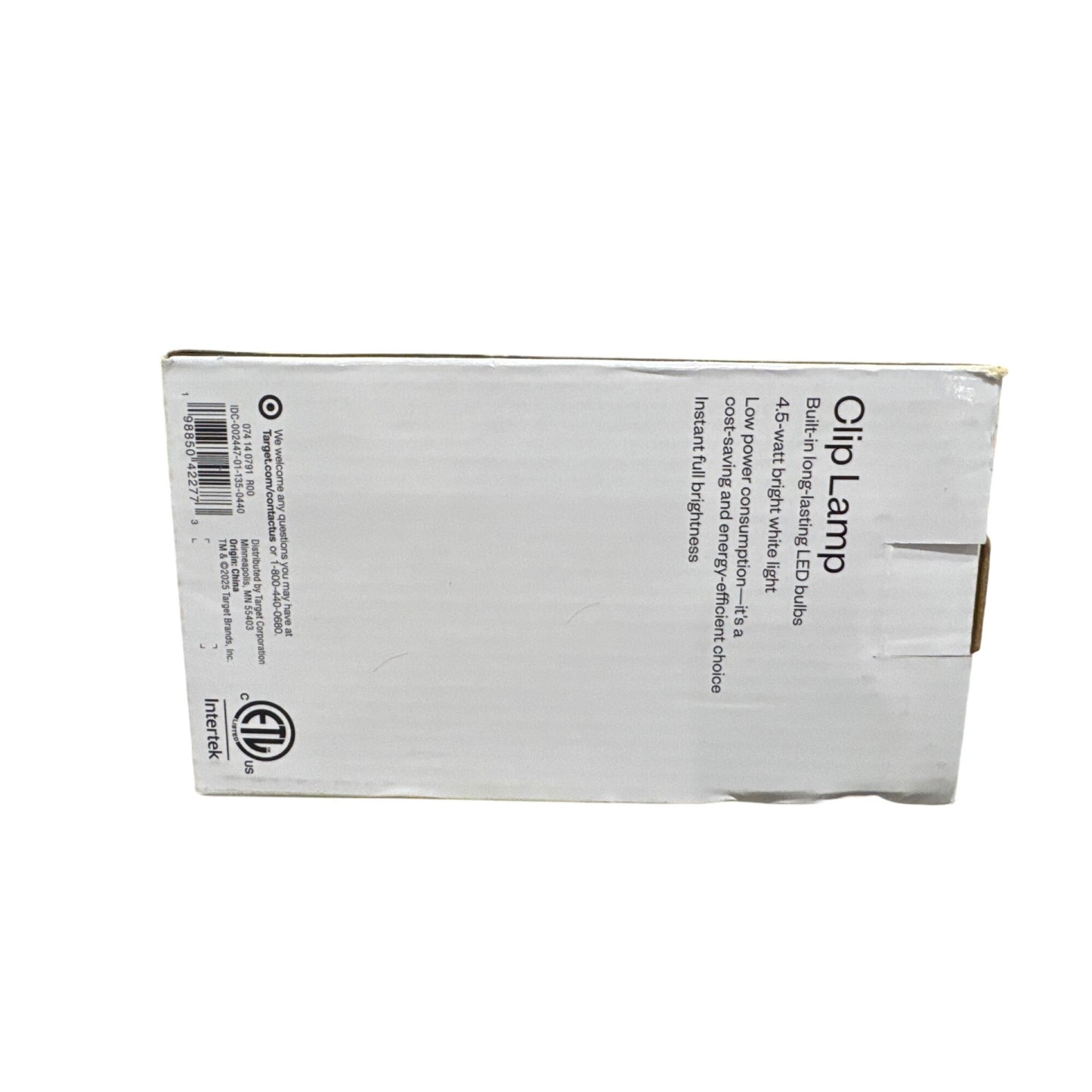 Room Essentials White Clip Table Lamp With Flexible Neck & Built-In LED Bulb