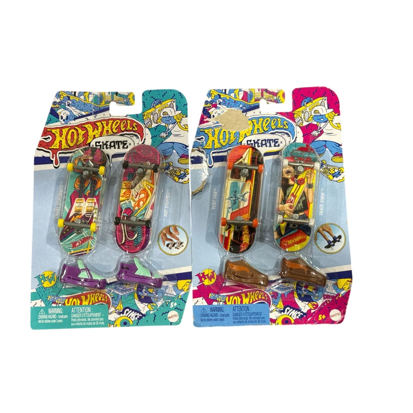Hot Wheels Skate Fingerboards 4-Pack With Shoes & Accessories New In Package