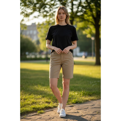 CASLON Women's Khaki Bermuda Shorts With Stretch Fabric & Belt Loops Size 00