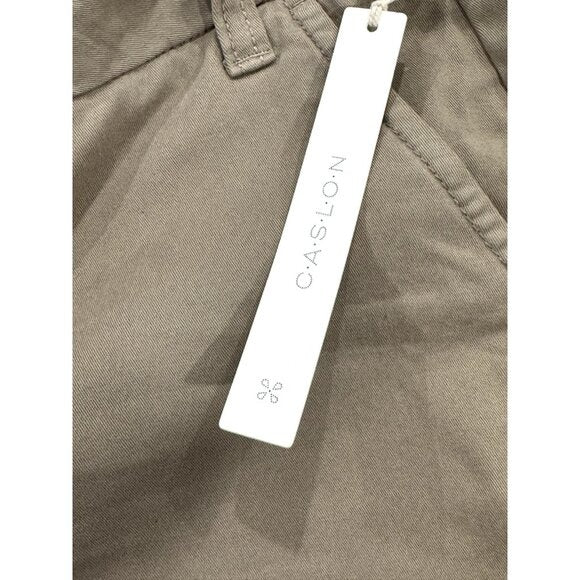 CASLON Women's Khaki Bermuda Shorts With Stretch Fabric & Belt Loops Size 00
