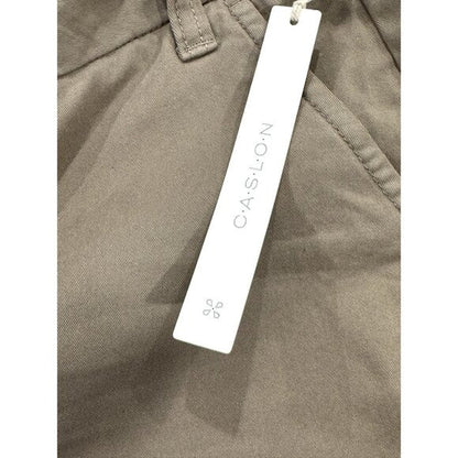 CASLON Women's Khaki Bermuda Shorts With Stretch Fabric & Belt Loops Size 00