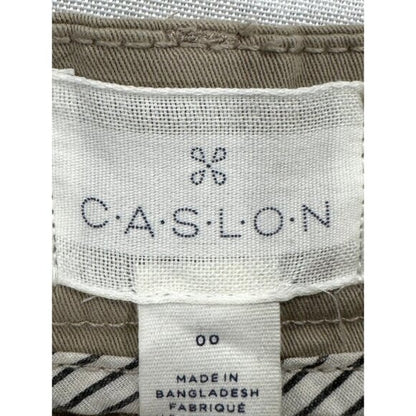 CASLON Women's Khaki Bermuda Shorts With Stretch Fabric & Belt Loops Size 00