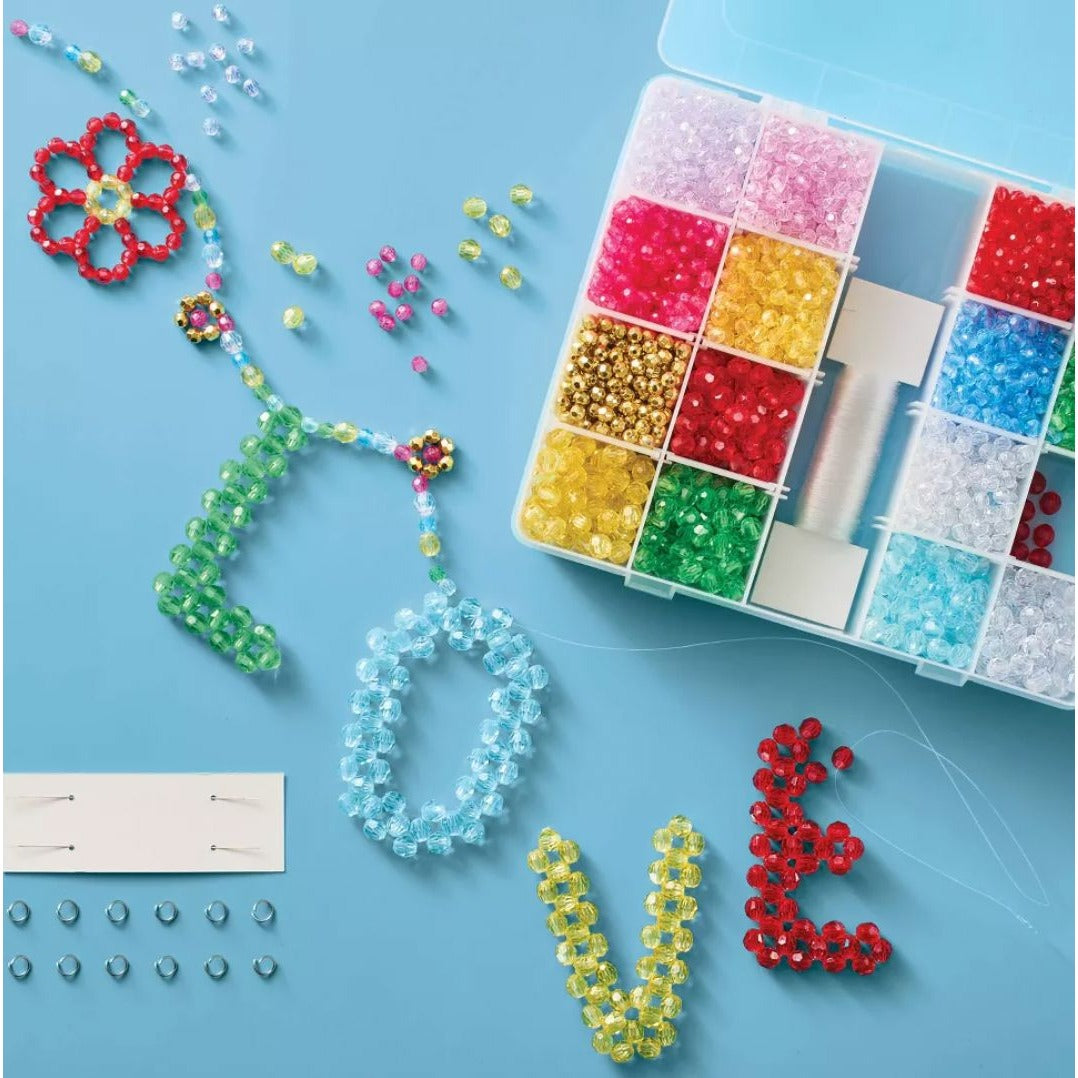 Beaded Garland & Acrylic Suncatcher Craft Kits By Mondo Llama - DIY Art Projects With Beads Gold Chain Pre-Cut Designs & Tools