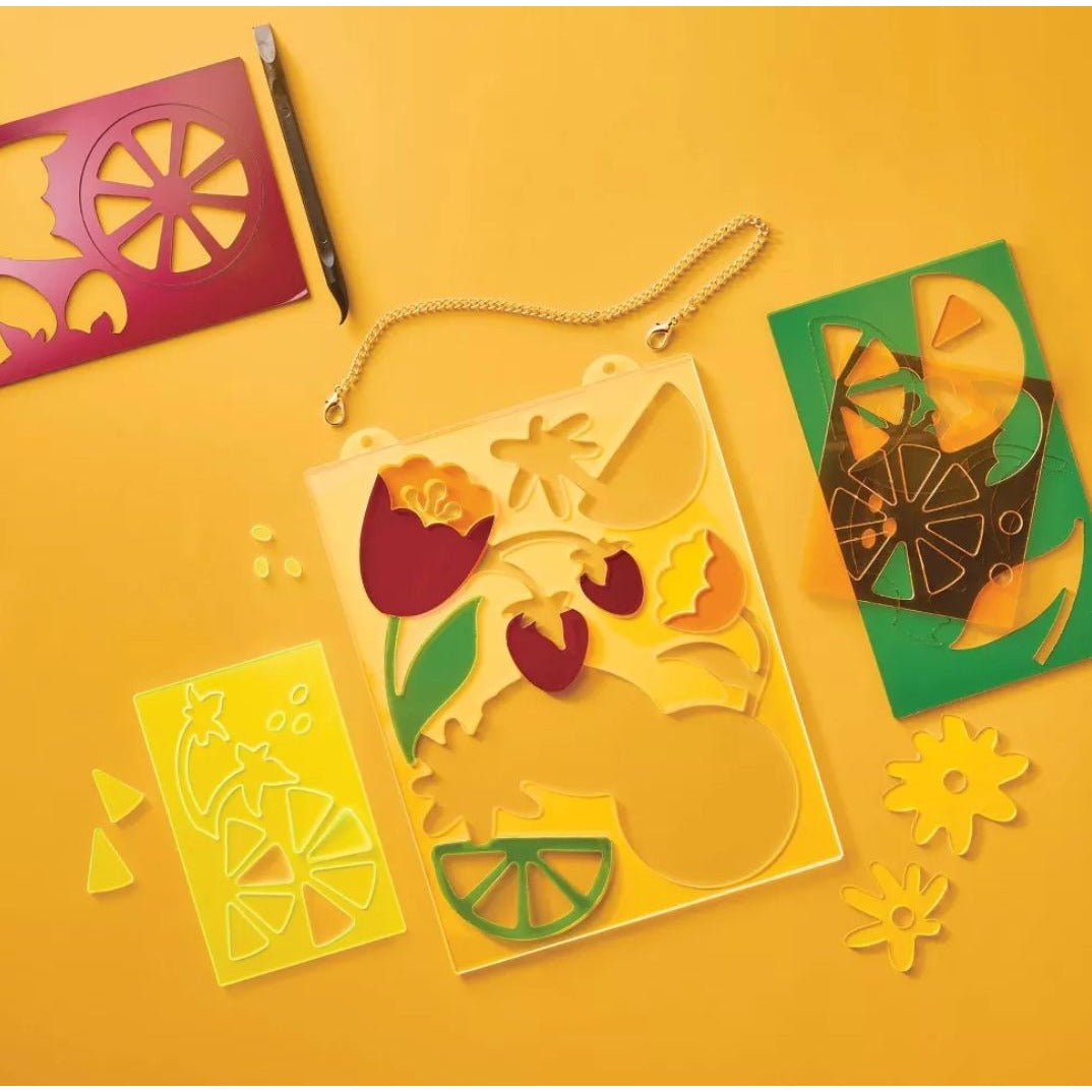 Beaded Garland & Acrylic Suncatcher Craft Kits By Mondo Llama - DIY Art Projects With Beads Gold Chain Pre-Cut Designs & Tools