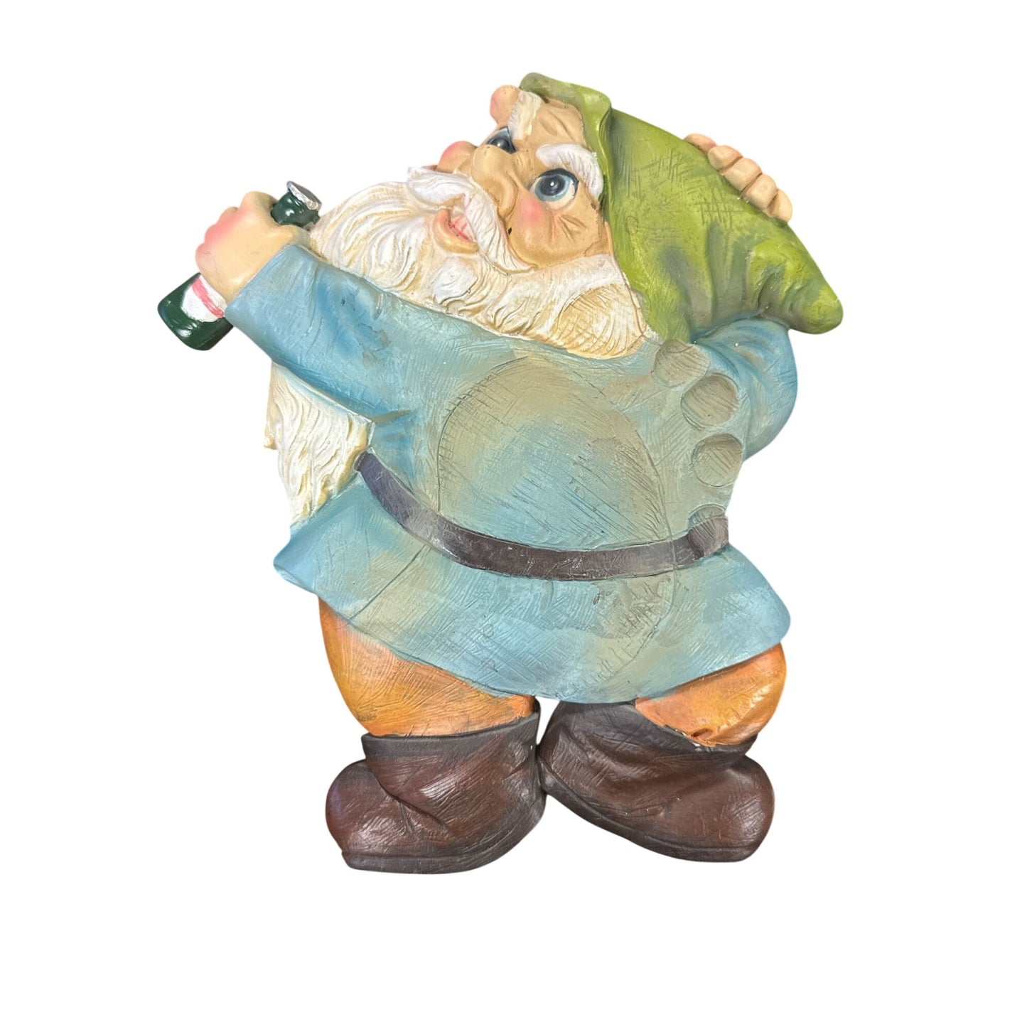 Set of 2 Garden Gnome Decor for Outside-10 High X 9" Wide Stepping Stone-Lying Dwarf Statue Gets Stomped with Footprint, Unique Funny Patio