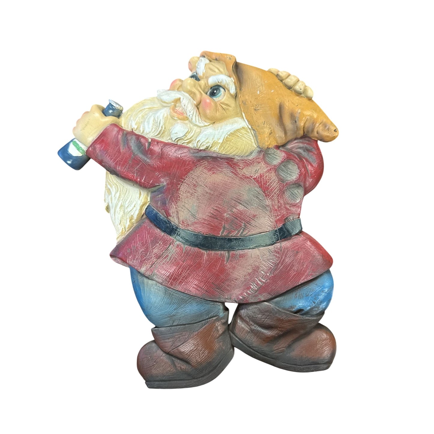 Set of 2 Garden Gnome Decor for Outside-10 High X 9" Wide Stepping Stone-Lying Dwarf Statue Gets Stomped with Footprint, Unique Funny Patio
