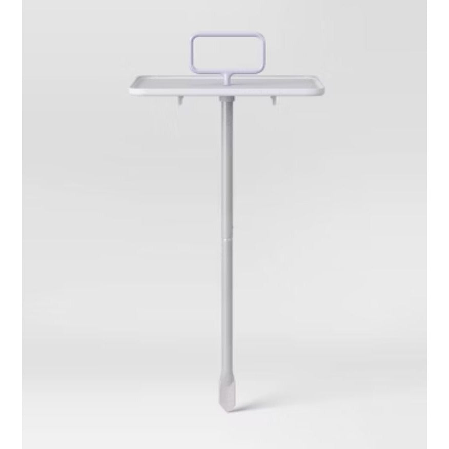 Sun Squad Outdoor Stake Table For Sand Or Sod Compact Portable Easy Storage White