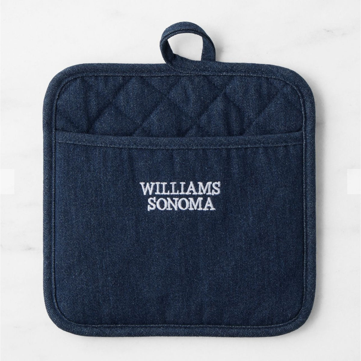 Williams Sonoma Ultimate Denim Potholder - Blue Cotton Quilted Heat-Resistant Kitchen Tool