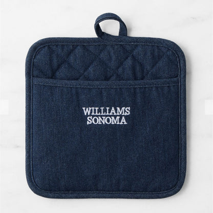 Williams Sonoma Ultimate Denim Potholder - Blue Cotton Quilted Heat-Resistant Kitchen Tool
