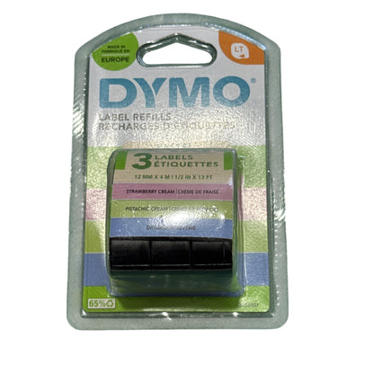DYMO LetraTag Label Refills Pastel Variety Pack 3-Pack 12mm x 4m Strawberry Cream Pistachio Cream Daydream