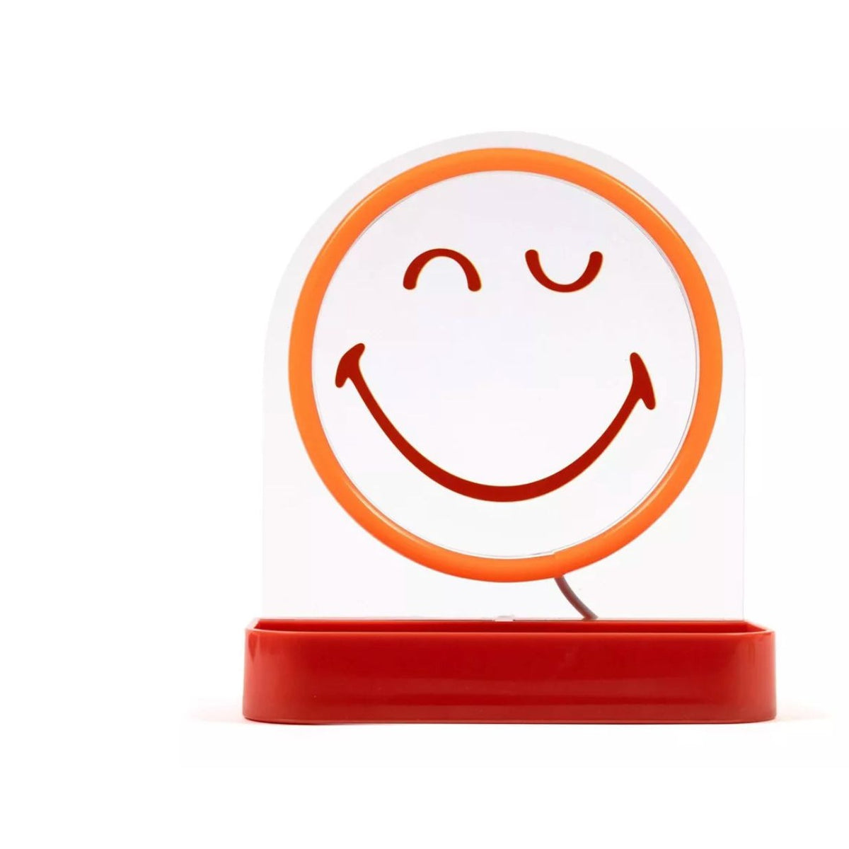 SmileyWorld LED Light-Up Desk Tray With USB Power - Red & Orange