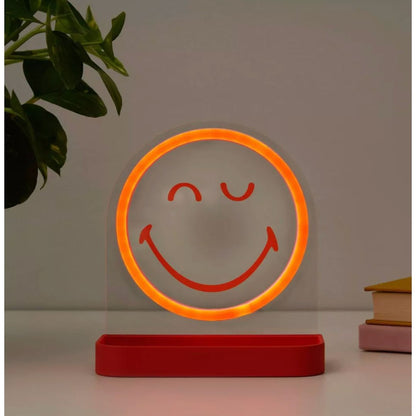 SmileyWorld LED Light-Up Desk Tray With USB Power - Red & Orange