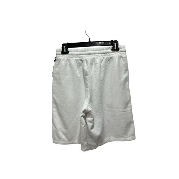 BP. + Wildfang Women's White Cotton Blend Drawstring Shorts With Green Detail Size S