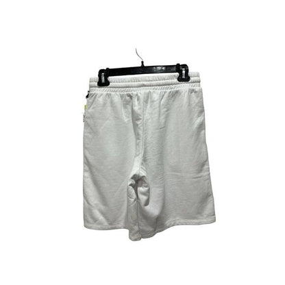 BP. + Wildfang Women's White Cotton Blend Drawstring Shorts With Green Detail Size S