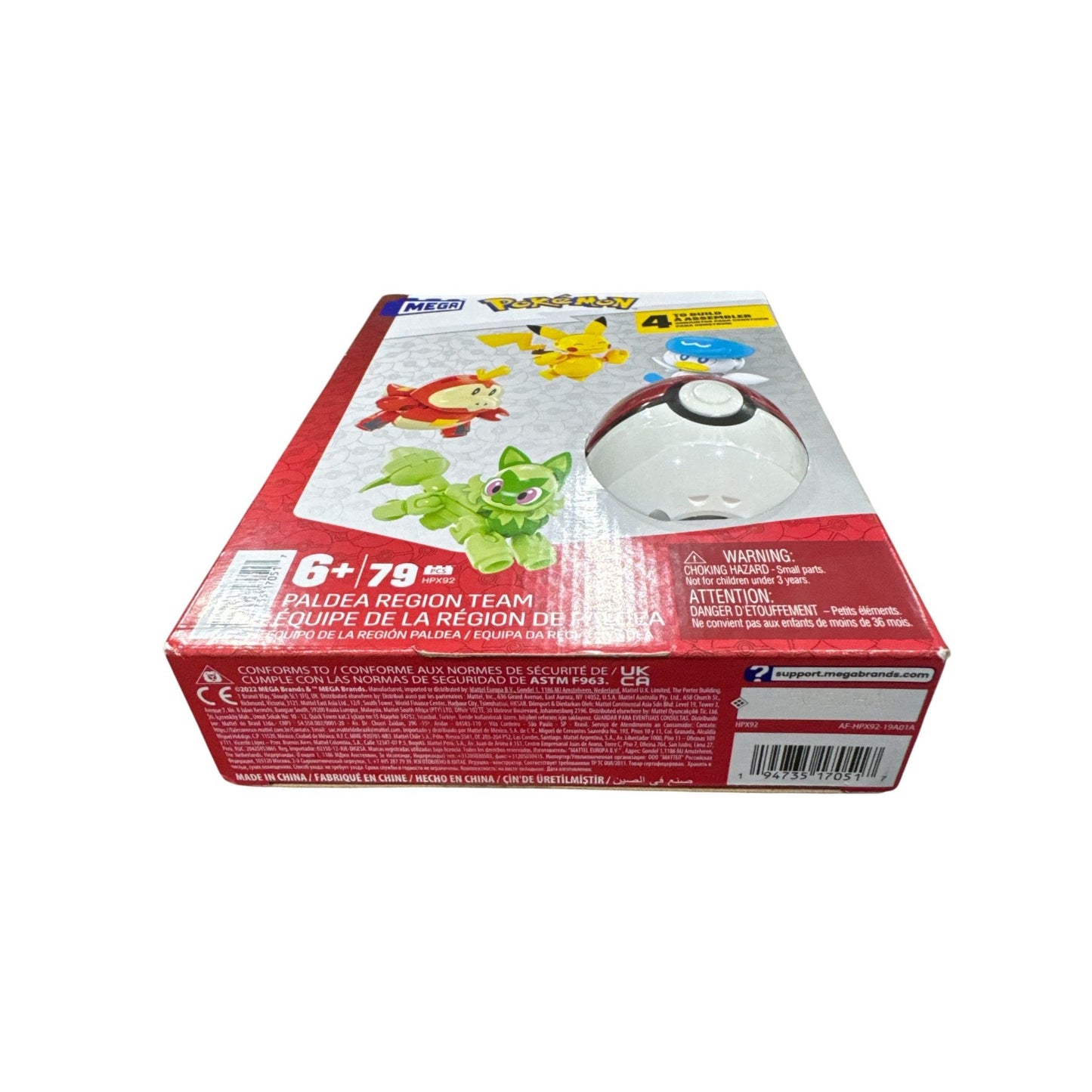 Mega Pokémon Paldea Region Team Building Set 79 Pieces Pikachu & Friends Ages 6+ Includes Poké Ball