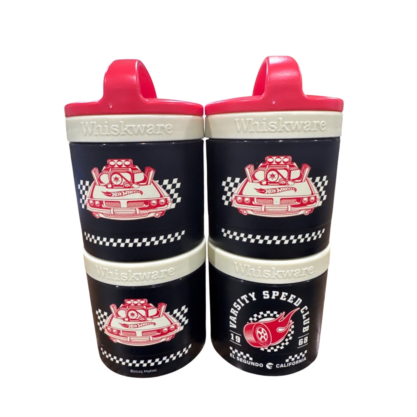Hot Wheels Set of 2 Varsity Speed Club Whiskware Stackable Snack Containers