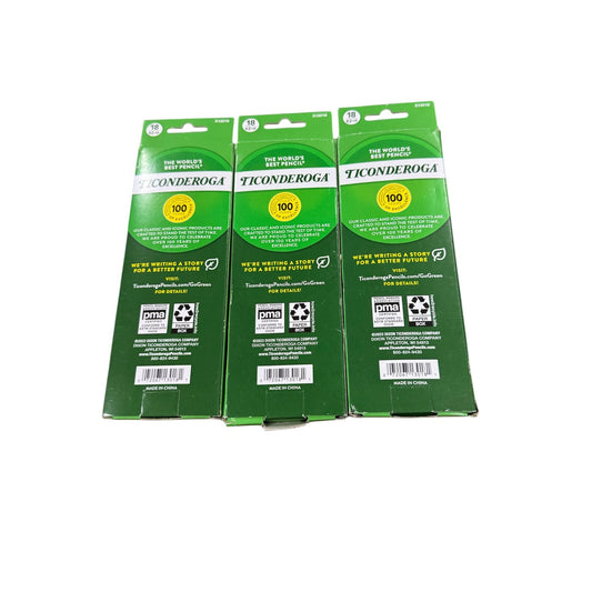 Ticonderoga Neon Pre-Sharpened Pencils 18 Ct Pack Of 3 #2 HB Smooth Writing Eco-Friendly Vibrant Colors