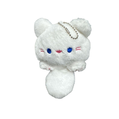 Cute White Cat Plush Charm For Bags & Accessories