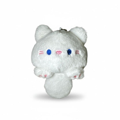 Cute White Cat Plush Charm For Bags & Accessories
