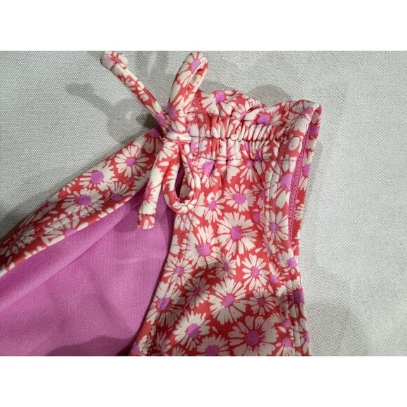 Raisins Girls Floral Pink & White Two-Piece Bikini Swimsuit Size 16