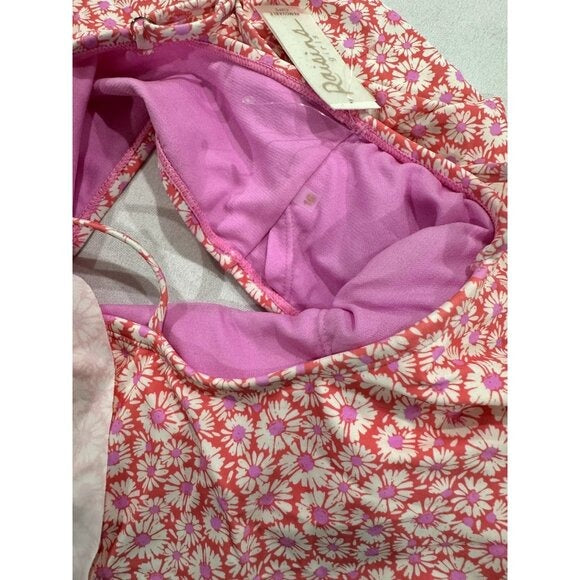 Raisins Girls Floral Pink & White Two-Piece Bikini Swimsuit Size 16