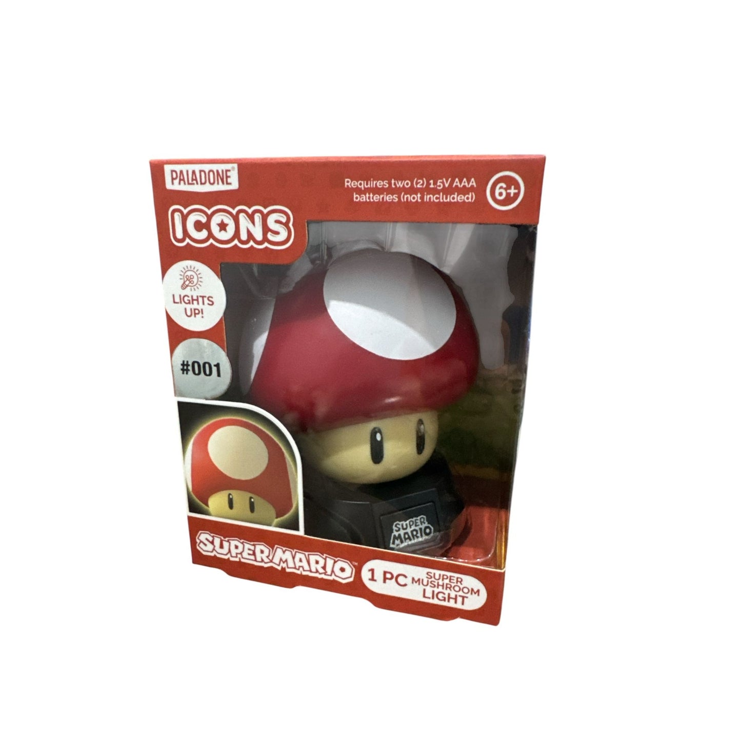 Super Mario Super Mushroom Light Paladone Collectible LED Lamp For Kids & Gamers Ages 6+