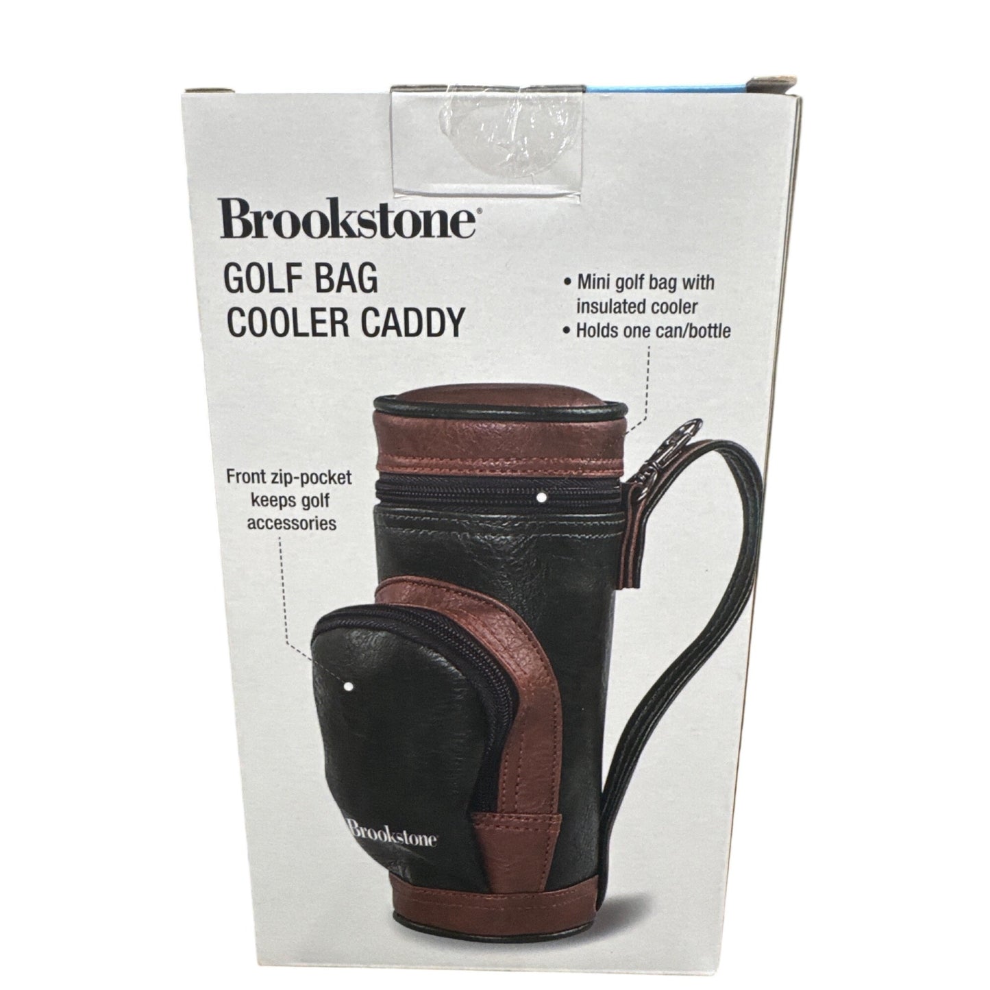 Brookstone Golf Bag Cooler Caddy With Insulated Pocket and Front Zip For Accessories