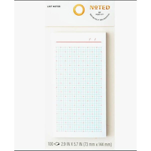 Noted By Post-It Clipboard & Graph Paper List Notes Set Purple & White 7x4.1 In & 2.9x5.7 In