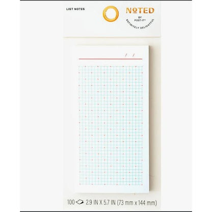 Noted By Post-It Clipboard & Graph Paper List Notes Set Purple & White 7x4.1 In & 2.9x5.7 In